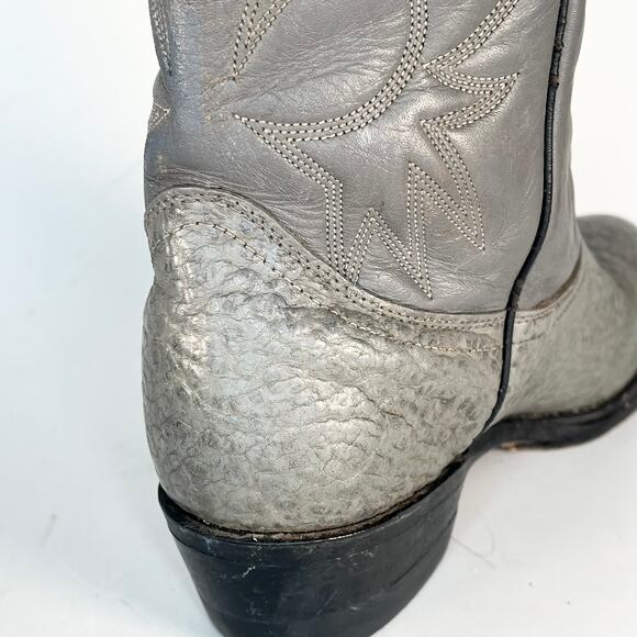 Palomino 12" Full-Grain Pebbled Leather Western Cowboy Boots 60093L5 Grey Men 10 - Picture 11 of 15